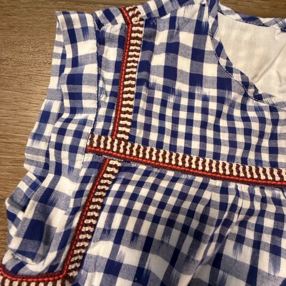 J. Crew Crewcuts Girls Gingham Navy Dress Embroidered Lined Sz 14 Summer/Fall - Picture 6 of 11